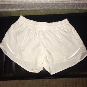 White lulu lemon running shorts